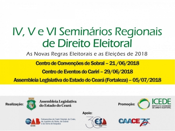 Seminários debaterão as novas regras eleitorais e as eleições de 2018.