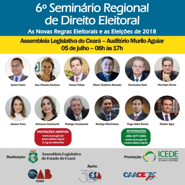 Depois de Sobral e Crato, seminário Regional de Direito Eleitoral chega a Fortaleza