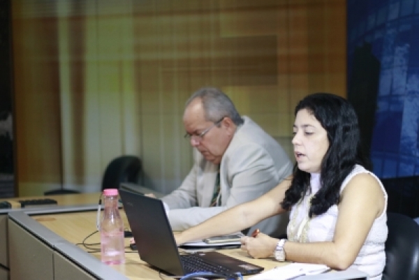 Coordenadores Lindolfo Cordeiro e Luana Ponte durante atividade da A3P