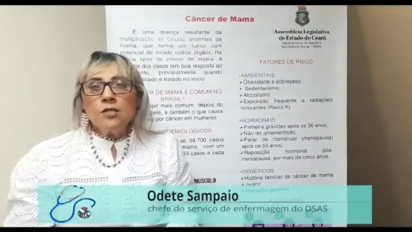 Enfermeira Maria Odete Marçal orienta sobre câncer de mama