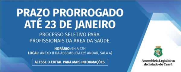 Processo seletivo segue até o dia 23 de janeiro 