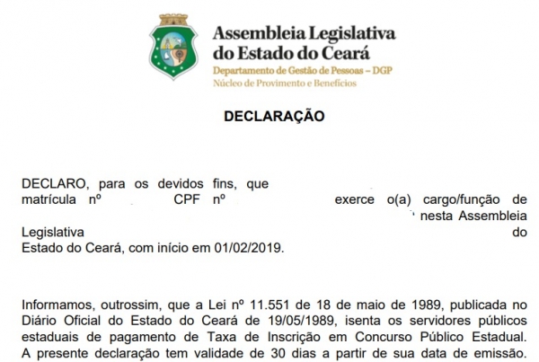 Isenção no concurso está assegurada aos servidores públicos estaduais