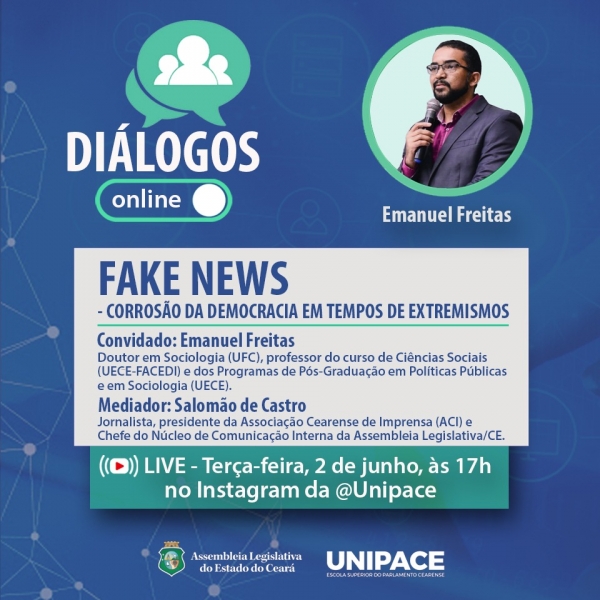 Terceiro edição do diálogos online acontece nesta  terça