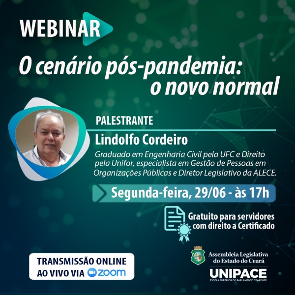 Lindolfo Cordeiro, diretor legislativo da AL, será o palestrante