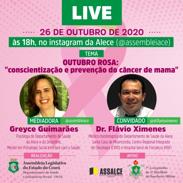 Live será transmitida pelo Instagram da Assembleia