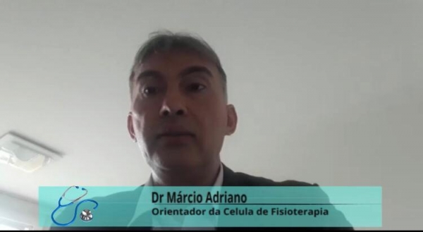 Márcio Adriano explica procedimentos a se adotar quando da realização de fisioterapia em casos de pessoas que tiveram o Coronavírus