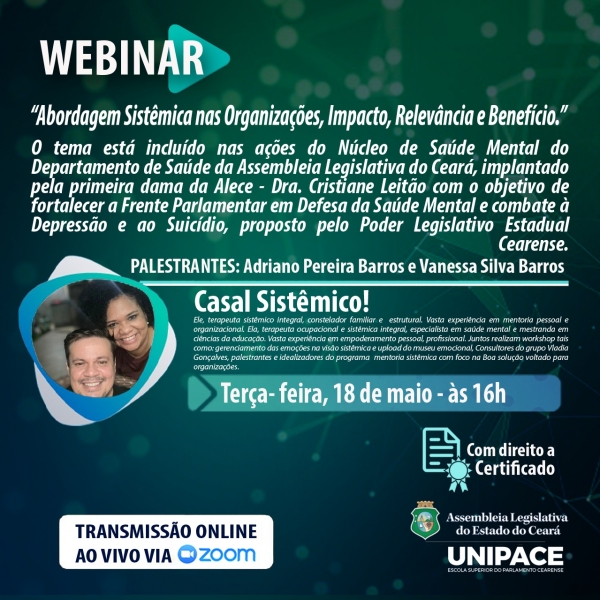 Webinar acontece às terças-feiras, às 16 horas
