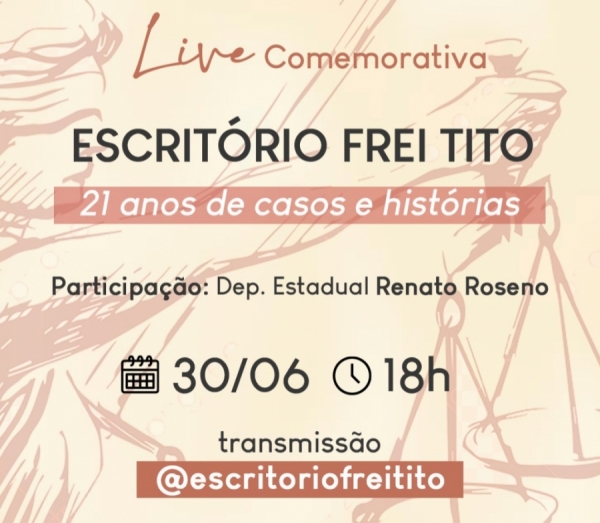 Live será realizada pelo Instagram @escritoriofreitito