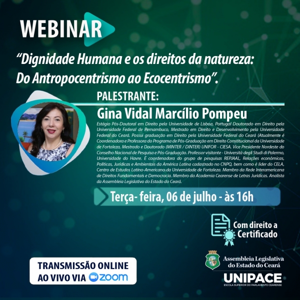 Participação no Webinar garante emissão de certificado ao servidor da Alece