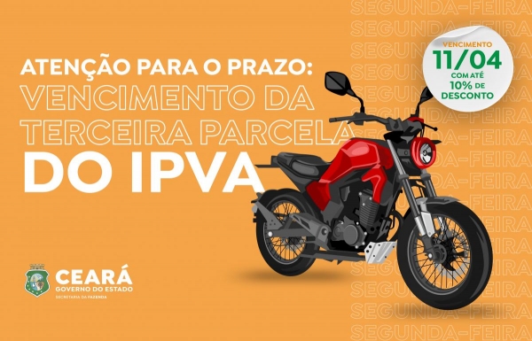 Pagamento pode ser feito pelo site https://www.ceara.gov.br/ 