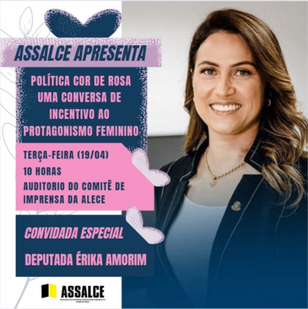 A roda de conversa será iniciada com a deputada estadual Érika Amorim (PSD), às 10 horas