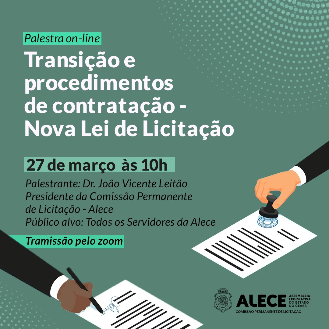 Palestra é mais uma das diversas ações relativas à implementação da Lei 14.133/2021, a Nova Lei de Licitações e Contratos