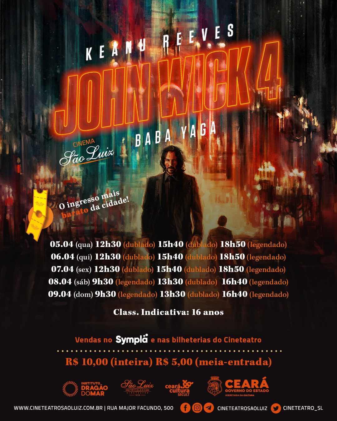 Cineteatro São Luiz tem sessões promocionais de John Wick 4: Baba