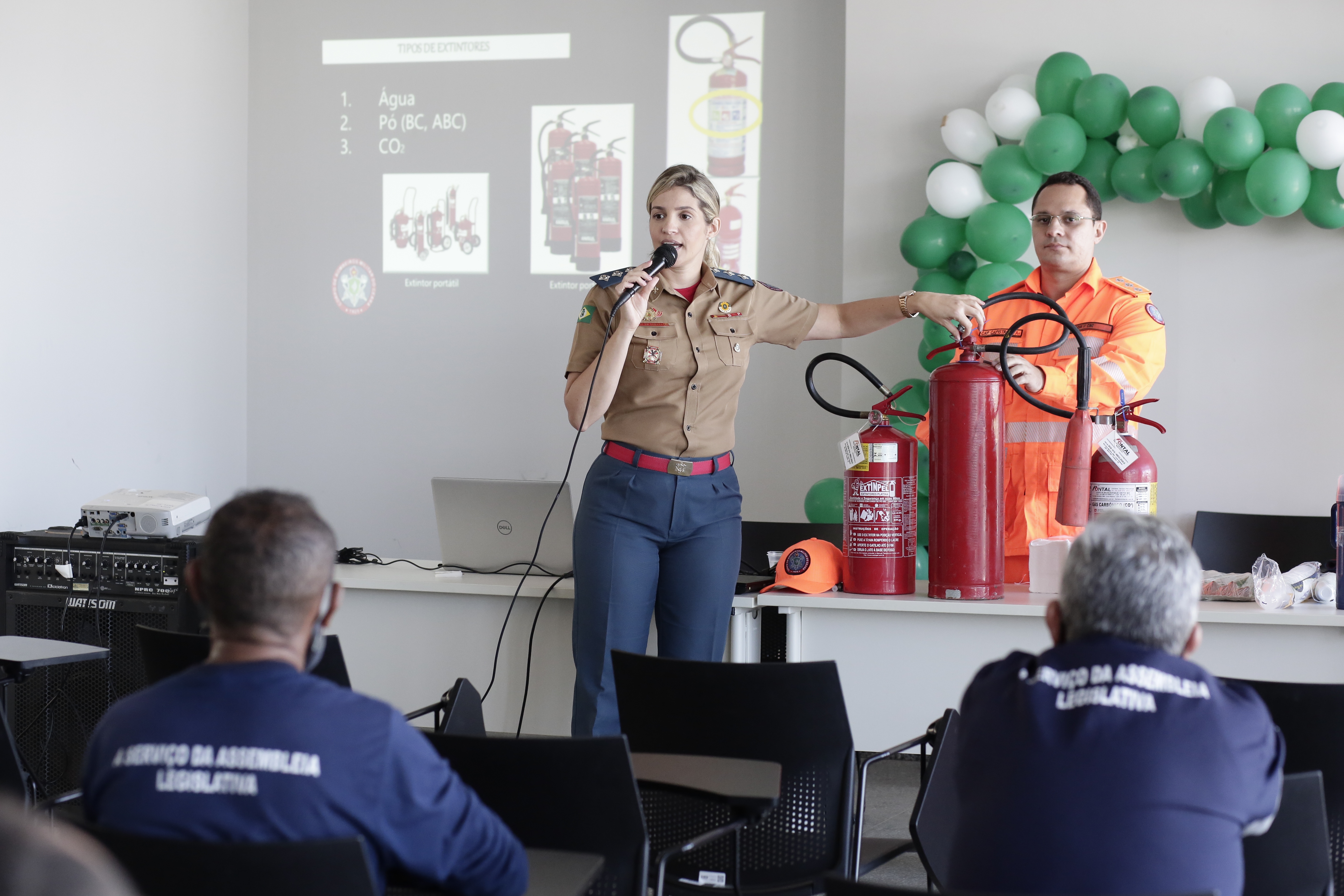 Apresentação foi feita pela capitã Samara Dantas Pinheiro, 1ª secretária da 1ª Companhia do Comando de Bombeiros da Capital