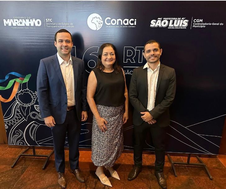 Airton Martins, Sílvia Correia e Édipo Henrique durante a Reunião Ténica do Conaci