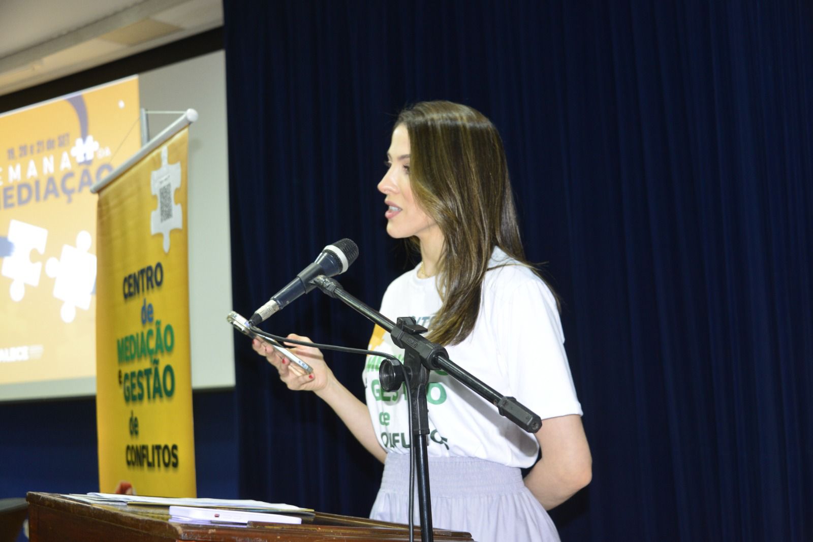 A coordenadora do Cemgec, Raisa Lou, enalteceu o papel da mediação na sociedade