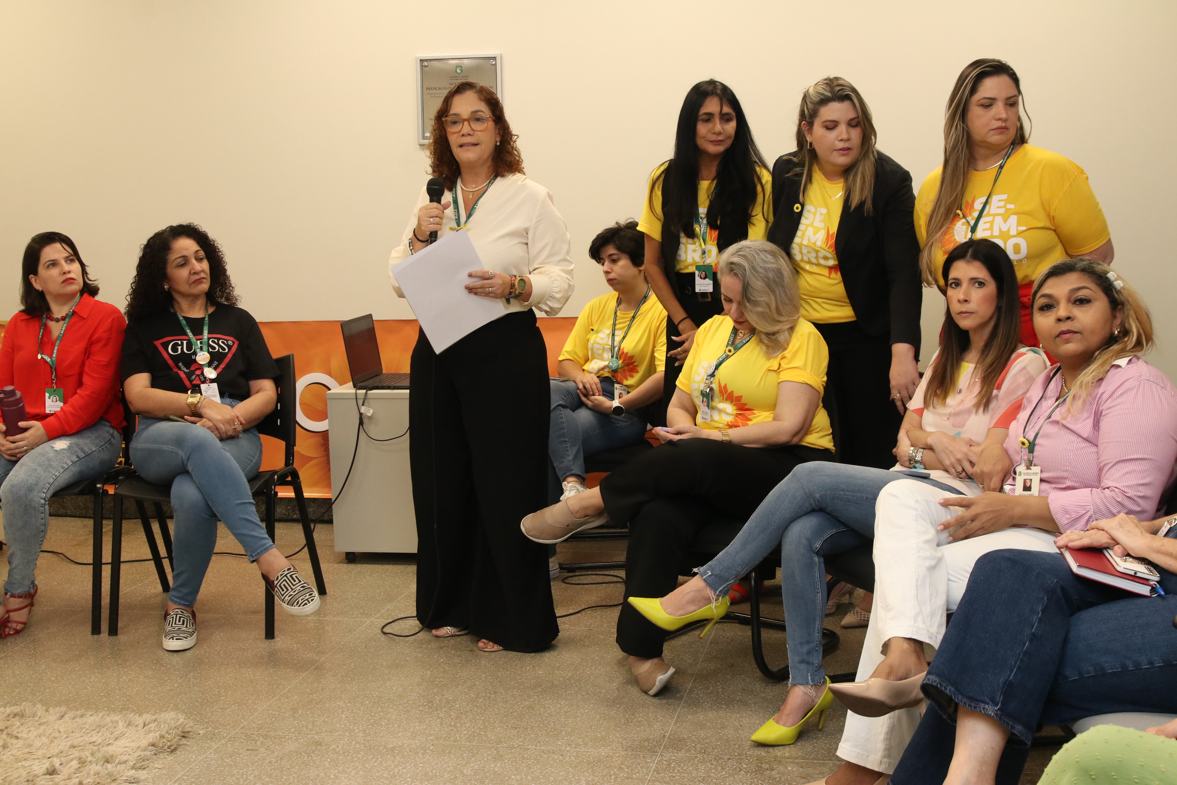Ana Carmen, gestora do Comitê de Responsabilidade Social, durante a atividade