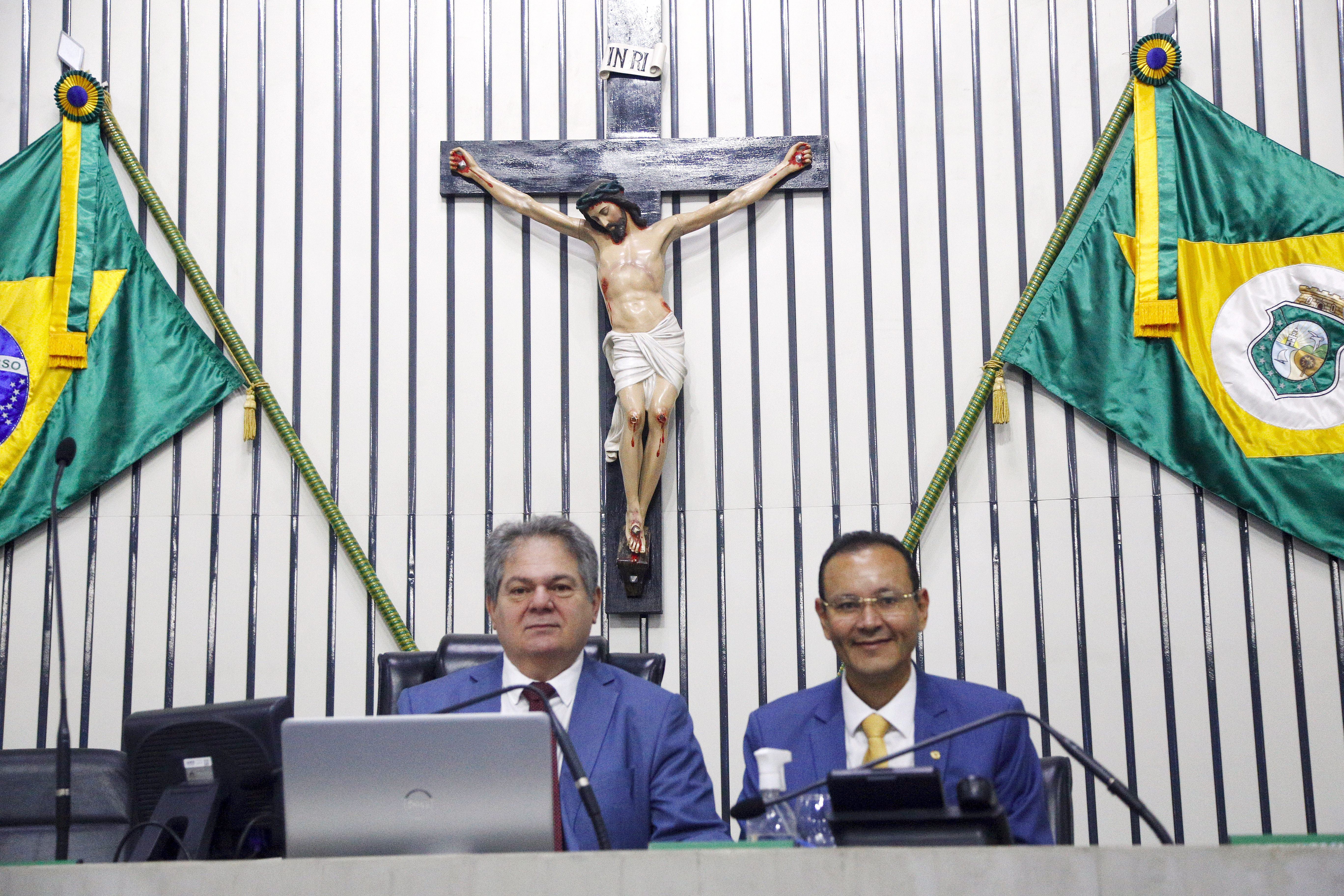 Deputados Osmar Baquit e Stuart Castro durante a sessão