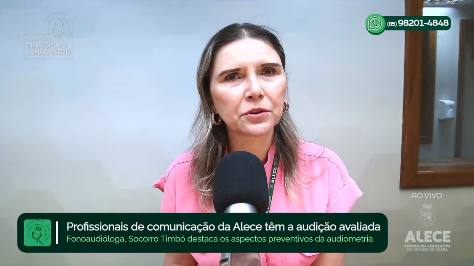 Orientadora da Célula de Fonoaudiologia do DSAS, Socorro Timbó, durante a entrevista