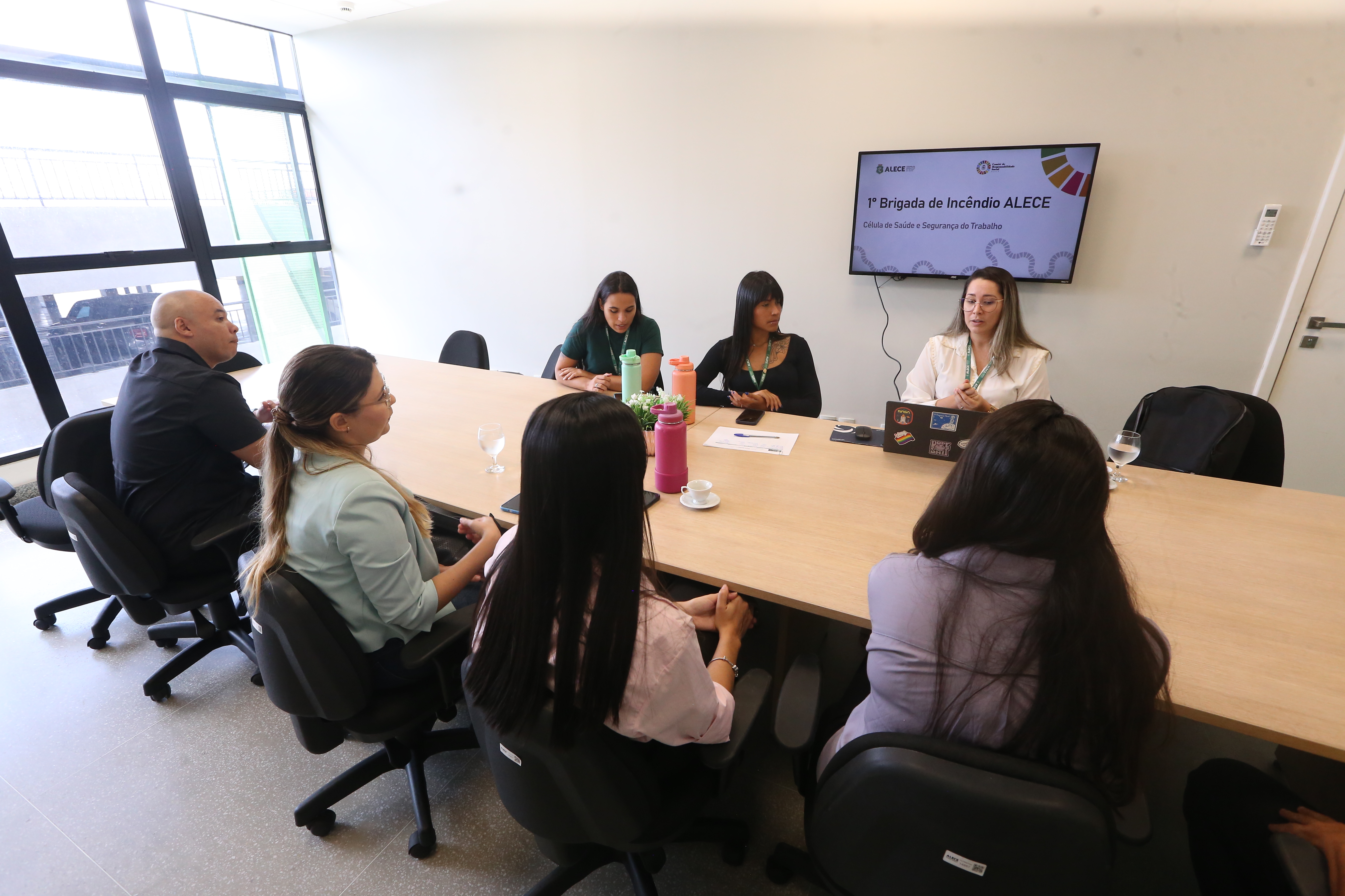 Reunião foi conduzida pela coordenadora do projeto, Lara Lobo