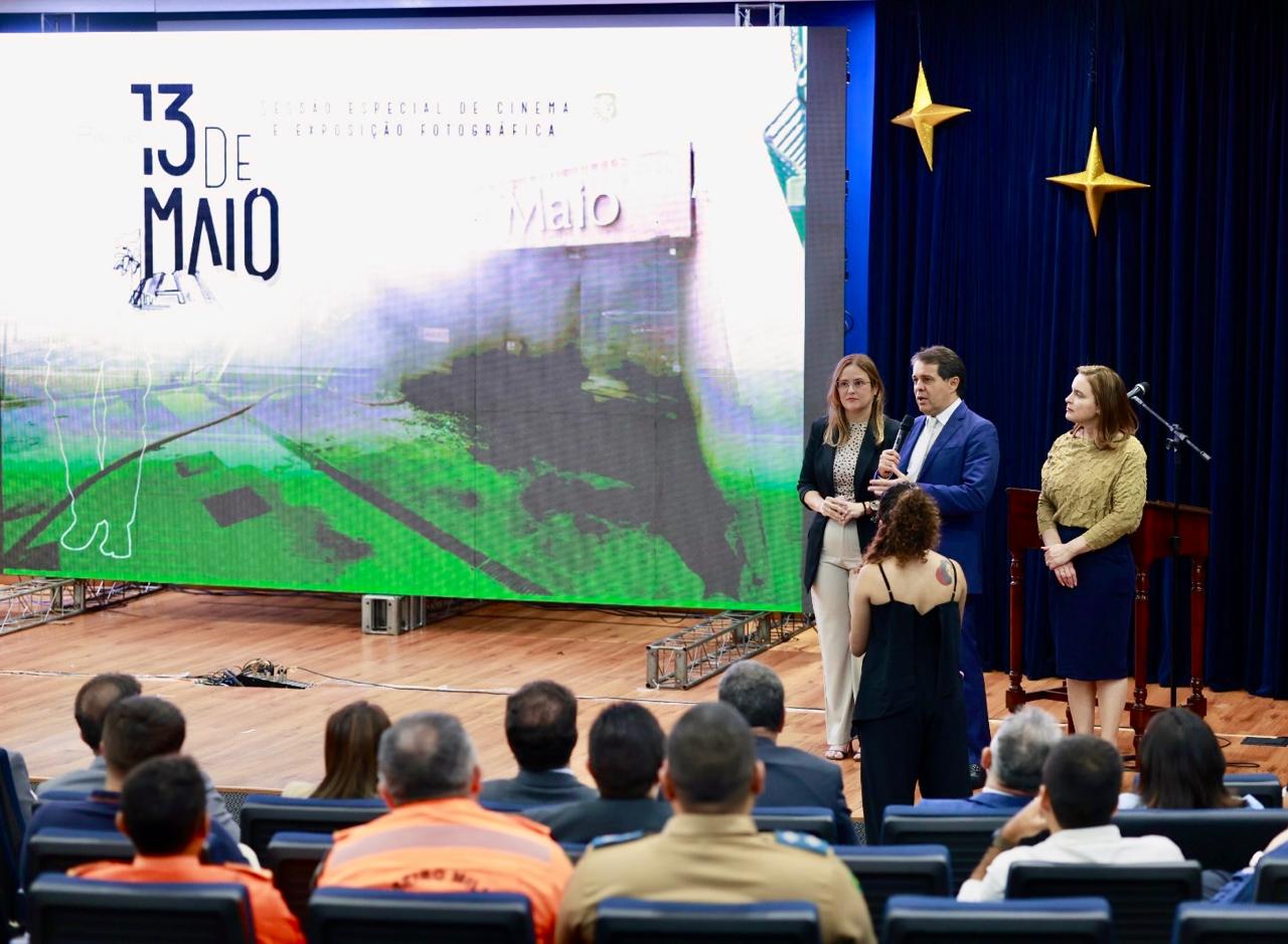 Giselle Dutra, Evandro Leitão e Cristiane Leitão no evenlo