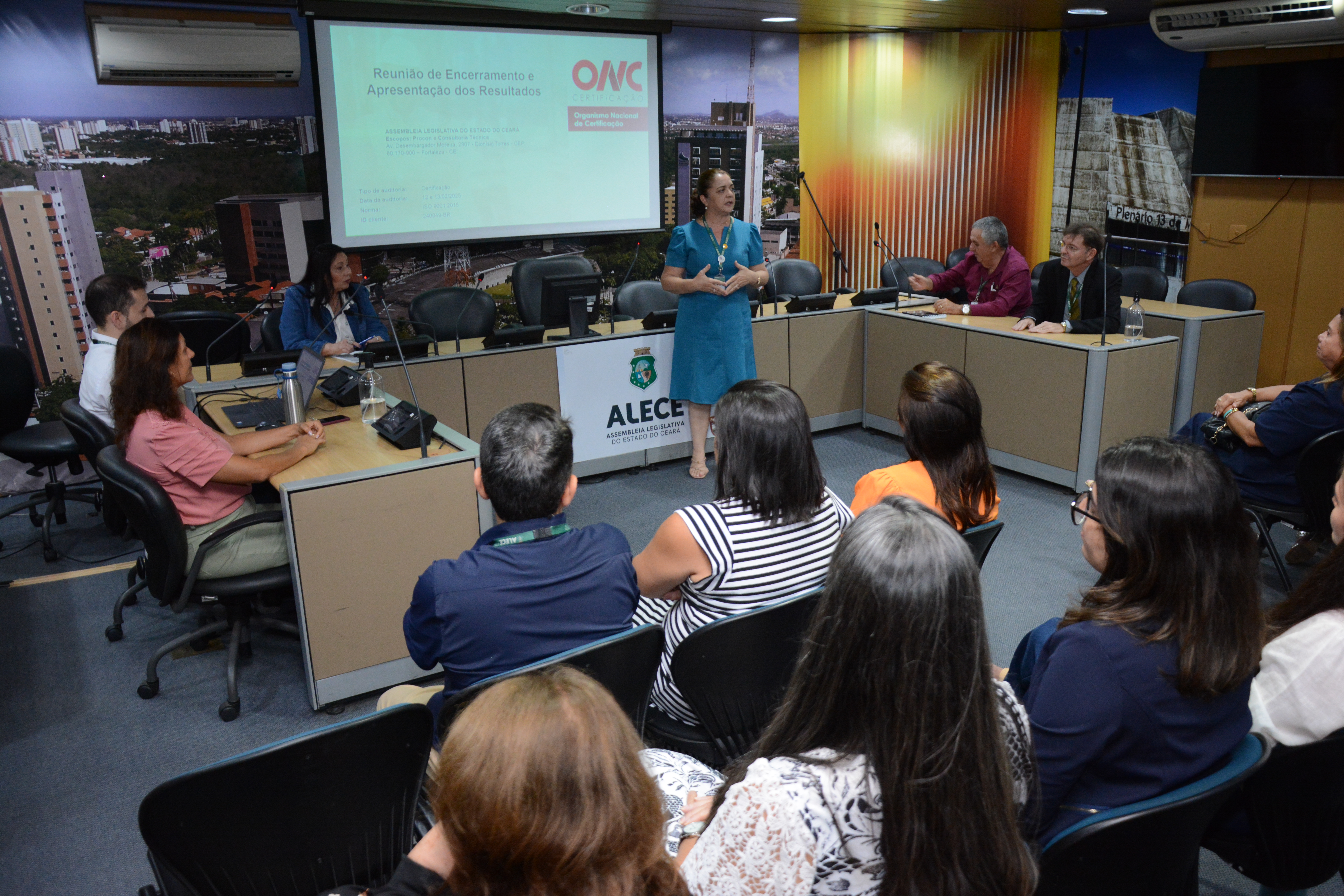 Reunião de encerramento da auditoria externa  para renovação da certificação ISO 9001